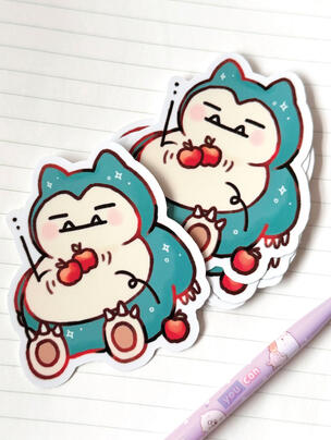 Snorelax And Apple Pokemon Stickers
