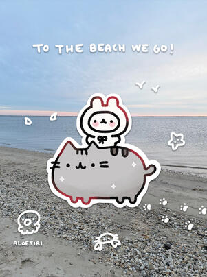 Tiri Riding Pusheen Sticker