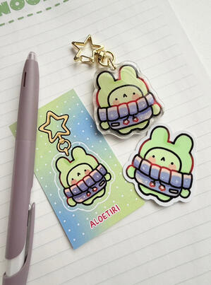 Aloe Puffer Coat Sticker, Charm, Business Card