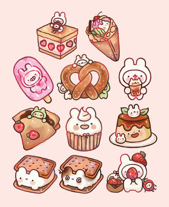Dessert 2in Stickers